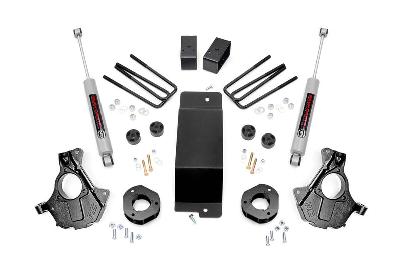 Load image into Gallery viewer, Rough Country 3.5 Inch Lift Kit, Alum/Stamp Steel LCA, N3 Rear Shocks - 2014-2018 Chevrolet Silverado 1500 &amp; GMC Sierra 1500
