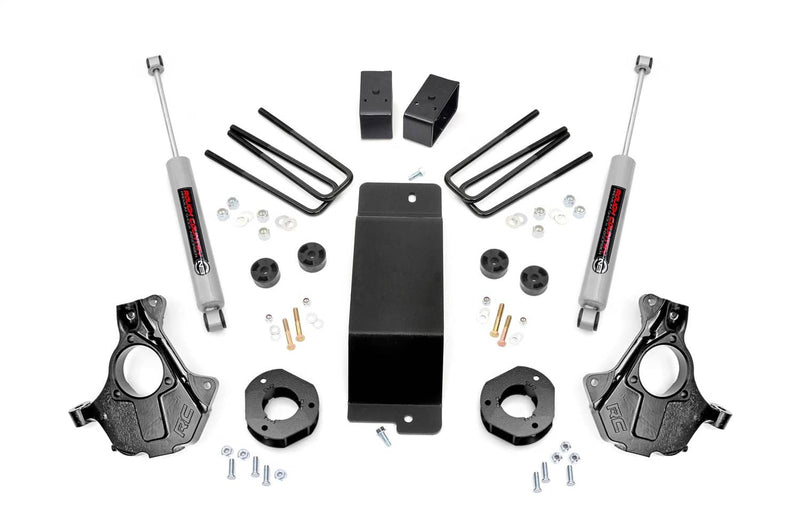 Load image into Gallery viewer, Rough Country 3.5 Inch Lift Kit, Cast Steel LCA, N3 Rear Shocks - 2014-2018 Chevrolet Silverado 1500 &amp; GMC Sierra 1500
