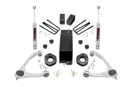 Rough Country 3.5 Inch Lift Kit, Alum/Cast Steel, N3 Shocks - 2007-2016 Chevrolet Silverado 1500 & GMC Sierra 1500