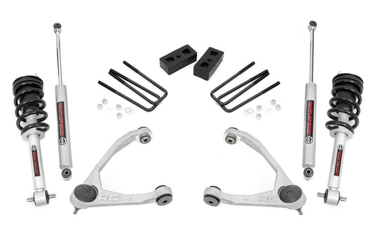 Rough Country 3.5 Inch Lift Kit, Cast Steel, N3 Strut - 2014-2018 Chevrolet Silverado 1500 & GMC Sierra 1500