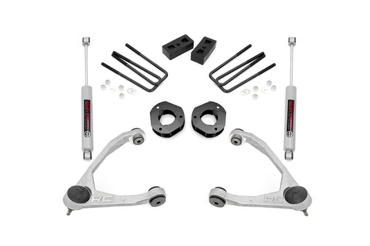 Rough Country 3.5 Inch Lift Kit, Forged UCA, Cast Steel, N3 Shocks - 2007-2016 Chevrolet Silverado 1500 & GMC Sierra 1500