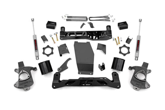 Rough Country 5 Inch Lift Kit, Cast Steel, N3 Rear Shocks - 2014-2018 Chevrolet Silverado 1500 & GMC Sierra 1500