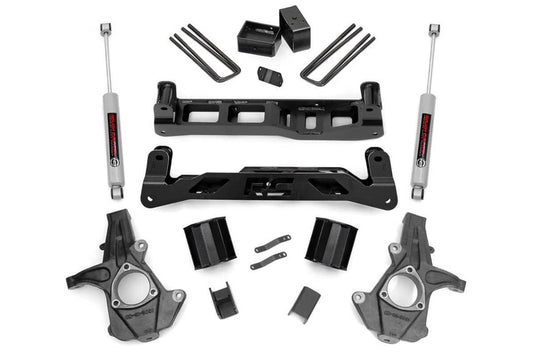 Rough Country 5 Inch Lift Kit, Cast Steel, N3 Rear Shocks - 2014-2017 Chevrolet Silverado 1500 & GMC Sierra 1500