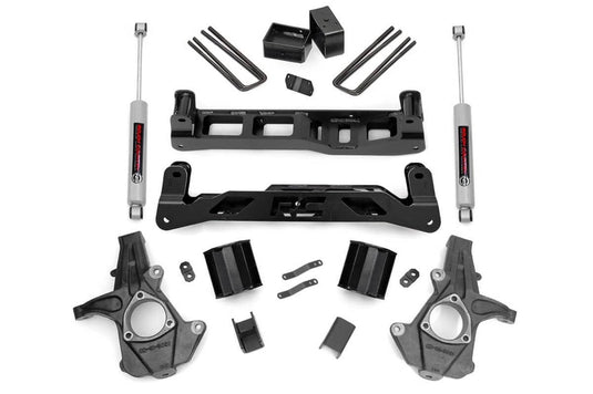 Rough Country 5 Inch Lift Kit, Alum/Stamp Steel, N3 Rear Shocks - 2014-2018 Chevrolet Silverado 1500 & GMC Sierra 1500 (
