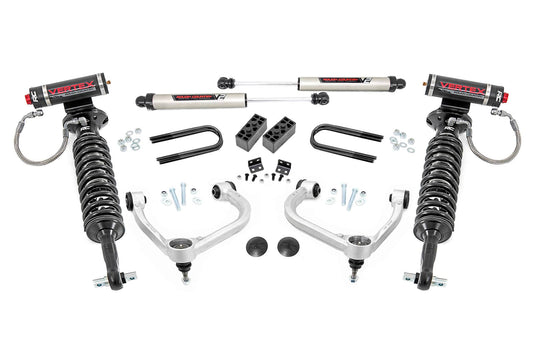 Rough Country 3 Inch Lift Kit, Fabbed UCA, Vertex/V2 - 2021-2025 Ford F-150