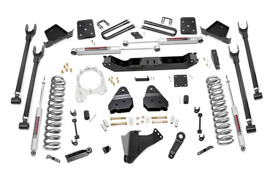 Rough Country 6 Inch Lift Kit, Diesel, 4-Link, No OVLD, N3 Shocks - 2017-2022 Ford F-250 Super Duty/F-350 Super Duty
