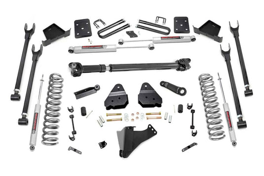 Rough Country 6 Inch Lift Kit, 4-Link, No OVLD, D/S, N3 Shocks - 2017-2022 Ford F-250 Super Duty/F-350 Super Duty
