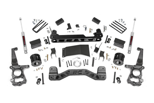 Rough Country 4 Inch Lift Kit, N3 Rear Shocks - 2015-2020 Ford F-150