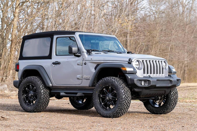 Load image into Gallery viewer, Rough Country 3.5 Inch Lift Kit, Adj Lower, FR D/S, 2-Door - 2018-2023 Jeep Wrangler
