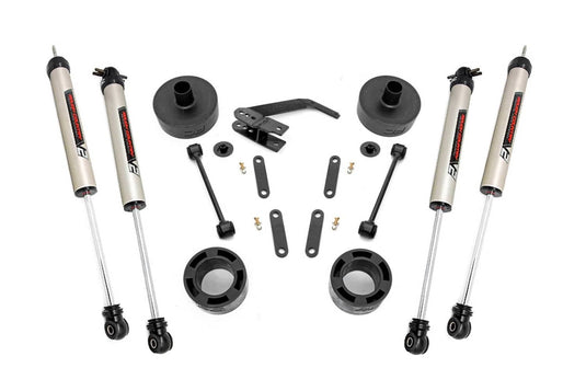 Rough Country 2.5 Inch Lift Kit, Spacers, V2 - 2007-2018 Jeep Wrangler JK
