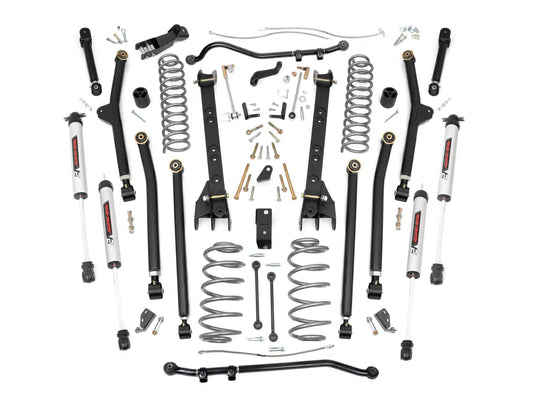 Rough Country 4 Inch Lift Kit, Long Arm, V2 - 1997-2006 Jeep Wrangler