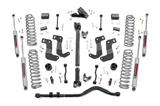 Rough Country 3.5 Inch Lift Kit, C/A Drop, FR D/S, Premium N3 - 2019-2023 Jeep Wrangler Willys Sport/Willys/Rubicon/Unlimited High Tide/more