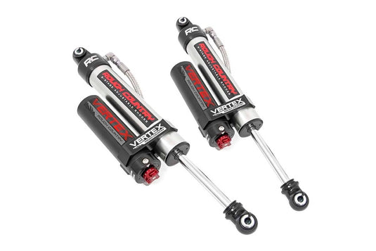 Rough Country Vertex 2.5 Reservoir Rear Shocks, 2-3.5" - 2007-2026 Chevrolet Silverado 1500 & GMC Sierra 1500