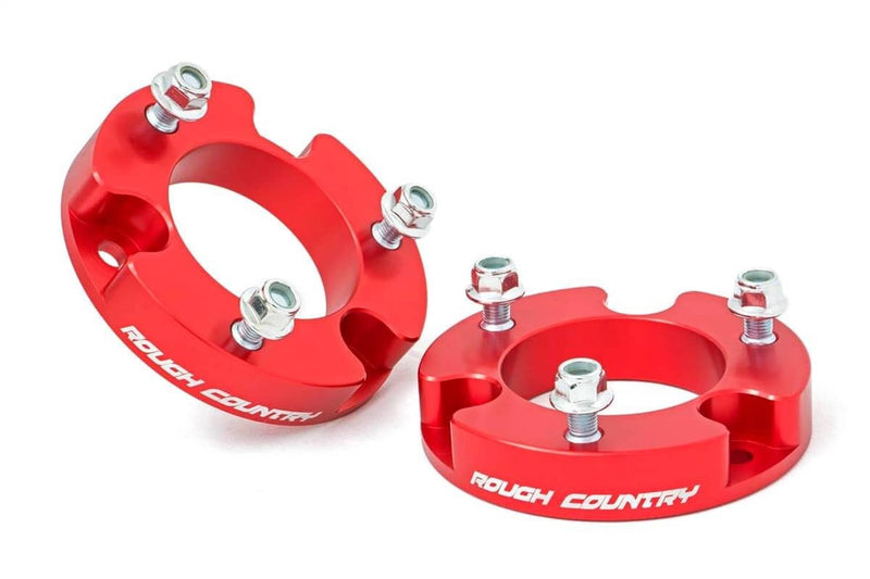 Load image into Gallery viewer, Rough Country 2 Inch Leveling Kit, Aluminum, Red - 2005-2023 Toyota Tacoma

