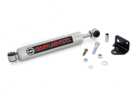 Rough Country N3 Steering Stabilizer, Relocation Bracket - 2007-2018 Jeep Wrangler JK
