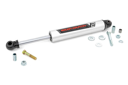 Rough Country V2 Steering Stabilizer - 2011-2015 Chevrolet Silverado 2500 HD/3500 HD & GMC Sierra 2500 HD/3500 HD