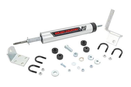 Rough Country V2 Steering Stabilizer, 0-3 Inch Lift - 1988-2006 Chevrolet Blazer/K1500/K2500/more & GMC K1500/K2500/Yukon XL 1500/XL 2500