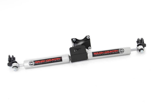 Rough Country N3 Steering Stabilizer, Dual, 2-8 Inch Lift - 2007-2018 Jeep Wrangler JK