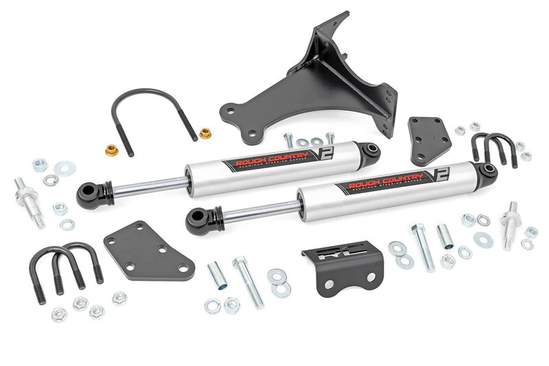 Load image into Gallery viewer, Rough Country V2 Steering Stabilizer, Dual, 2-8 Inch Lift - 2005-2026 Ford F-250 Super Duty/F-350 Super Duty
