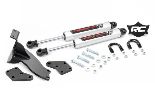 Rough Country V2 Steering Stabilizer, Dual, 2.5-8 Inch Lift - 2014-2026 Ram 2500