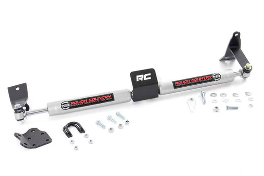 Rough Country N3 Steering Stabilizer, Dual, 2-8 Inch Lift - 2010-2013 Dodge Ram 2500/3500 & Ram 2500/3500