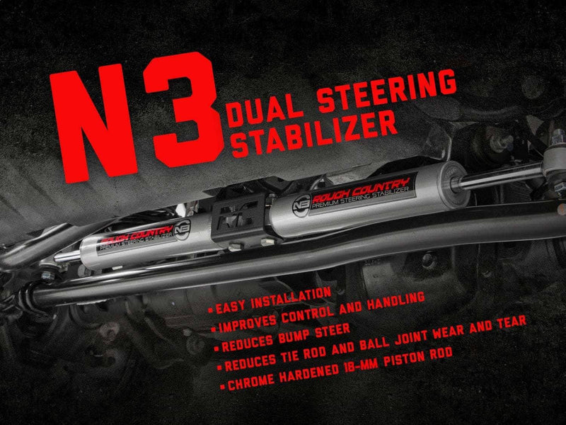 Load image into Gallery viewer, Rough Country N3 Steering Stabilizer, Dual, 2-8 Inch Lift - 2010-2013 Dodge Ram 2500/3500 &amp; Ram 2500/3500
