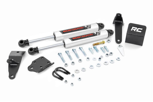 Rough Country V2 Steering Stabilizer, Dual, 2-8 Inch Lift - 2010-2013 Dodge Ram 2500/3500 & Ram 2500/3500