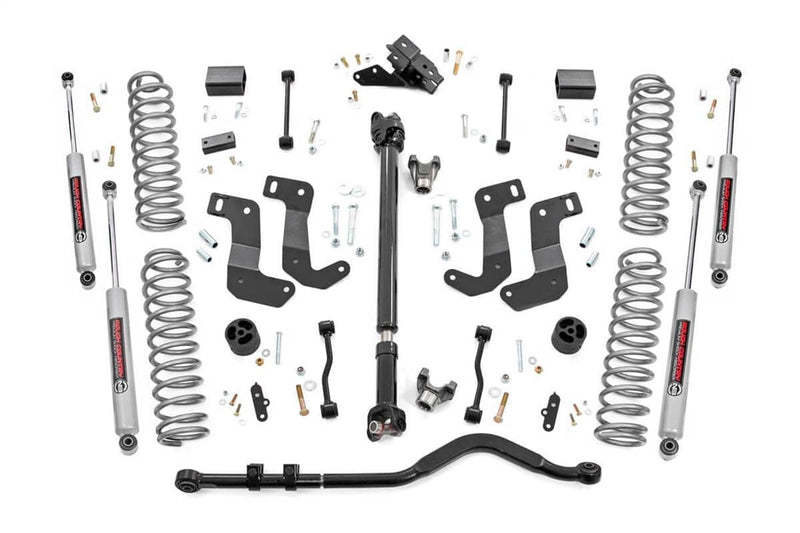 Load image into Gallery viewer, Rough Country 3.5 Inch Lift Kit, C/A Drop, Front D/S, Premium N3 - 2019-2025 Jeep Wrangler Rubicon X/Rubicon/Willys Sport/Willys

