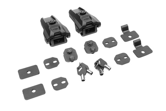 Rugged Ridge Black Aluminum Hood Catch Kit (pair) — 2007-2025 Jeep Gladiator/Wrangler/Wrangler JK - RGG-11210.32 - Absolute Autoguard