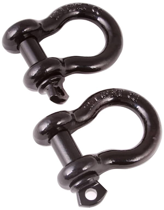 Rugged Ridge D-ring Shackles - Pair 3/4" Black - RGG-11235.04 - Absolute Autoguard