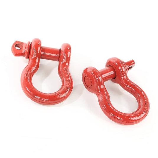 Rugged Ridge D-ring Shackles - Pair 3/4" Red - RGG-11235.08 - Absolute Autoguard