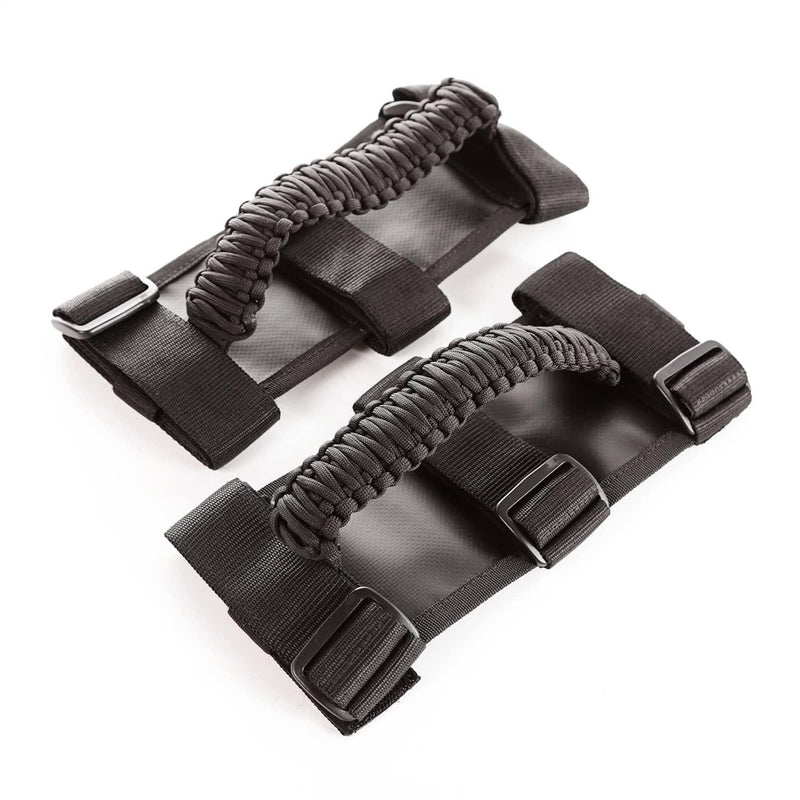 Load image into Gallery viewer, Rugged Ridge Paracord Grab Handles Black/Black - Pair — 1976-2017 Jeep - RGG-13505.30 - Absolute Autoguard
