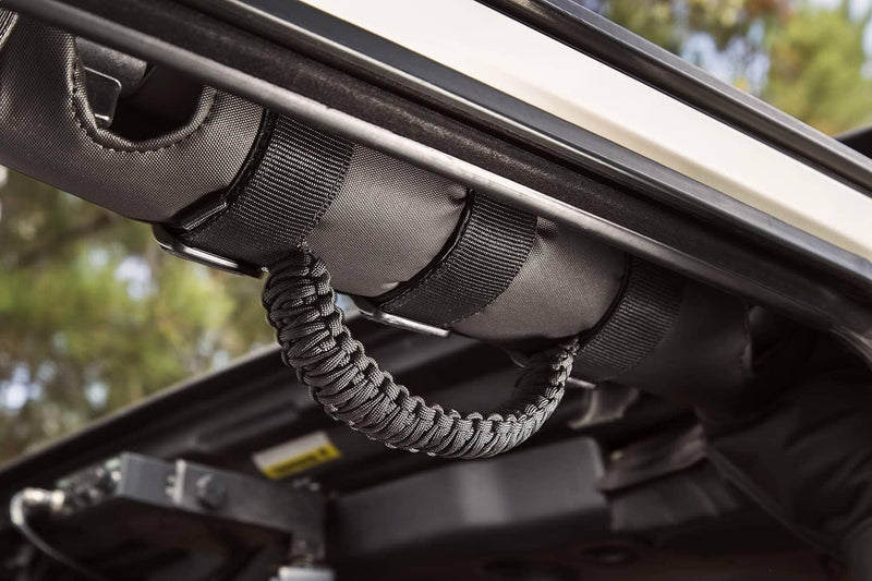 Load image into Gallery viewer, Rugged Ridge Paracord Grab Handles Black/Black - Pair — 1976-2017 Jeep - RGG-13505.30 - Absolute Autoguard
