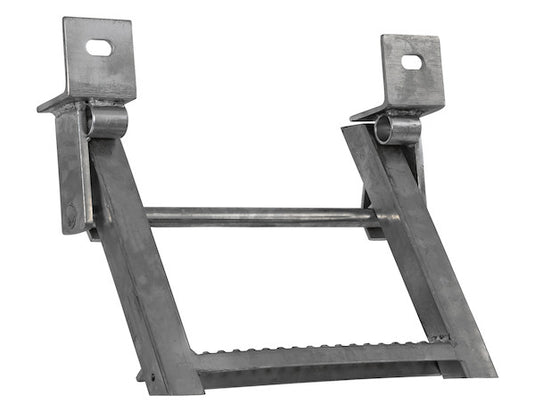 1-Rung Stainless Steel Retractable Truck Step with Nonslip Tread - 17.38 x 15 Inch