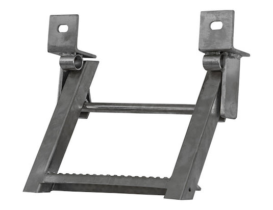 1-Rung Stainless Steel Retractable Truck Step with Nonslip Tread - 17.38 x 15 Inch