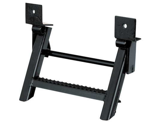 1-Rung Black Retractable Truck Step with Nonslip Tread - 17.38 x 15 Inch