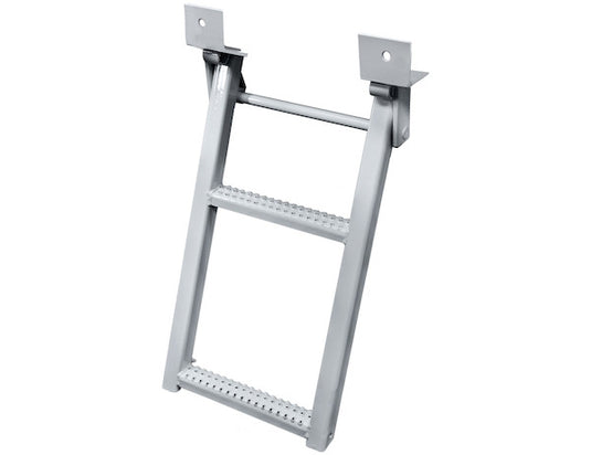 2-Rung Black Retractable Truck Steps with Nonslip Tread - 17.38 x 30.25 Inch