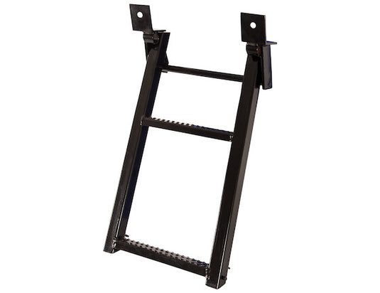 2-Rung White Retractable Truck Steps with Nonslip Tread - 17.38 x 30.25 Inch