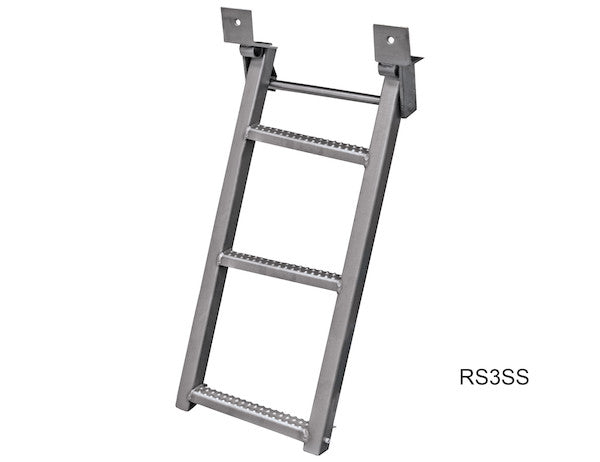 Load image into Gallery viewer, 3-Rung Black Retractable Truck Steps with Nonslip Tread - 17.38 x 35 Inch
