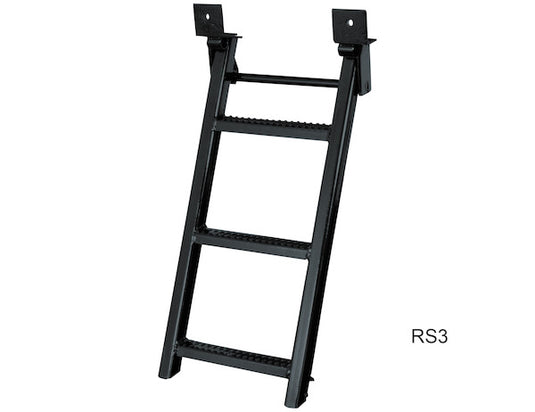 3-Rung Black Retractable Truck Steps with Nonslip Tread - 17.38 x 35 Inch