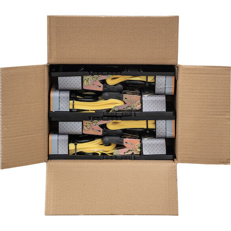 Load image into Gallery viewer, 1 Inch x 12 Foot Ratchet Strap Tie Down (2-Pack) - Sold in Cases of Four (Eight total straps per case)
