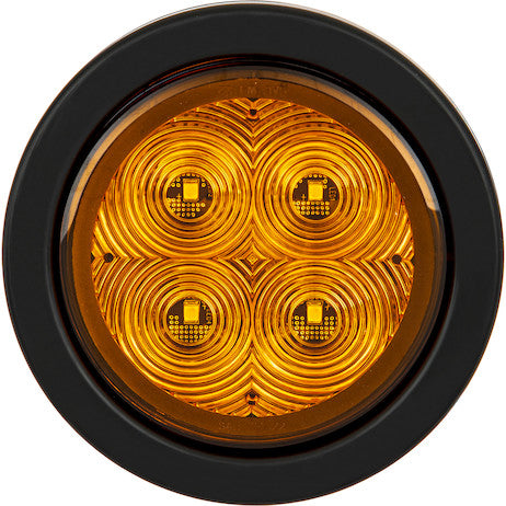 4 Inch Round Recessed Strobe with Amber LEDs and Clear Lens