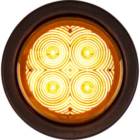 4 Inch Round Recessed Strobe with Amber LEDs and Clear Lens