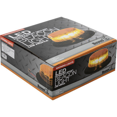 Low Profile 6 Inch by 2 Inch LED Beacon with Blunt Cut Leads