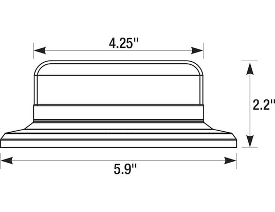 Low Profile 6 Inch by 2 Inch LED Beacon Strobe Light with Auxiliary Plug