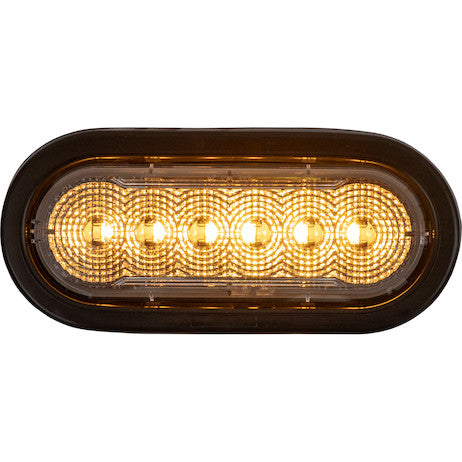 Load image into Gallery viewer, 6 Inch LED Oval Strobe Light with 12 LEDs, Amber/Clear, Heated
