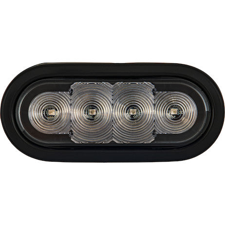 6 Inch LED Oval Strobe Light with Amber/Blue LEDs and Clear Lens