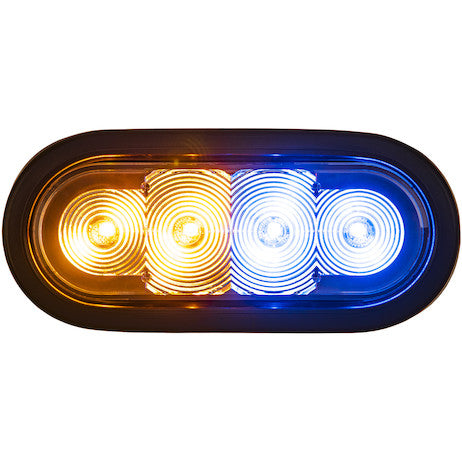 Load image into Gallery viewer, 6 Inch LED Oval Strobe Light with Amber LEDs and Clear Lens
