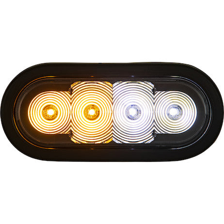 Load image into Gallery viewer, 6 Inch LED Oval Strobe Light with Amber/Blue LEDs and Clear Lens
