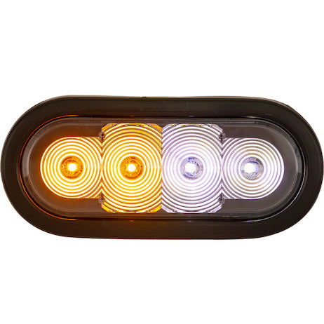 6 Inch LED Oval Strobe Light with Amber/Clear LEDs and Clear Lens